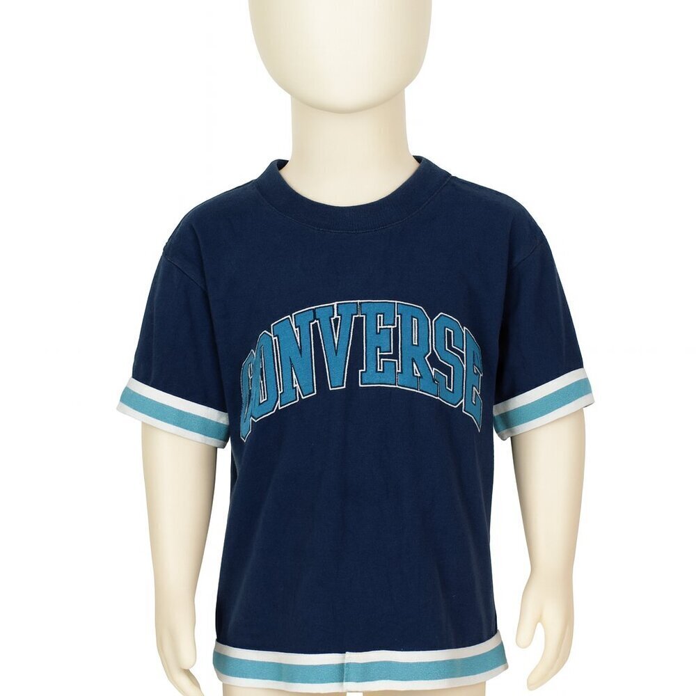 Converse Boys XS Blue Mesh Athletic Jersey Spellout Tee